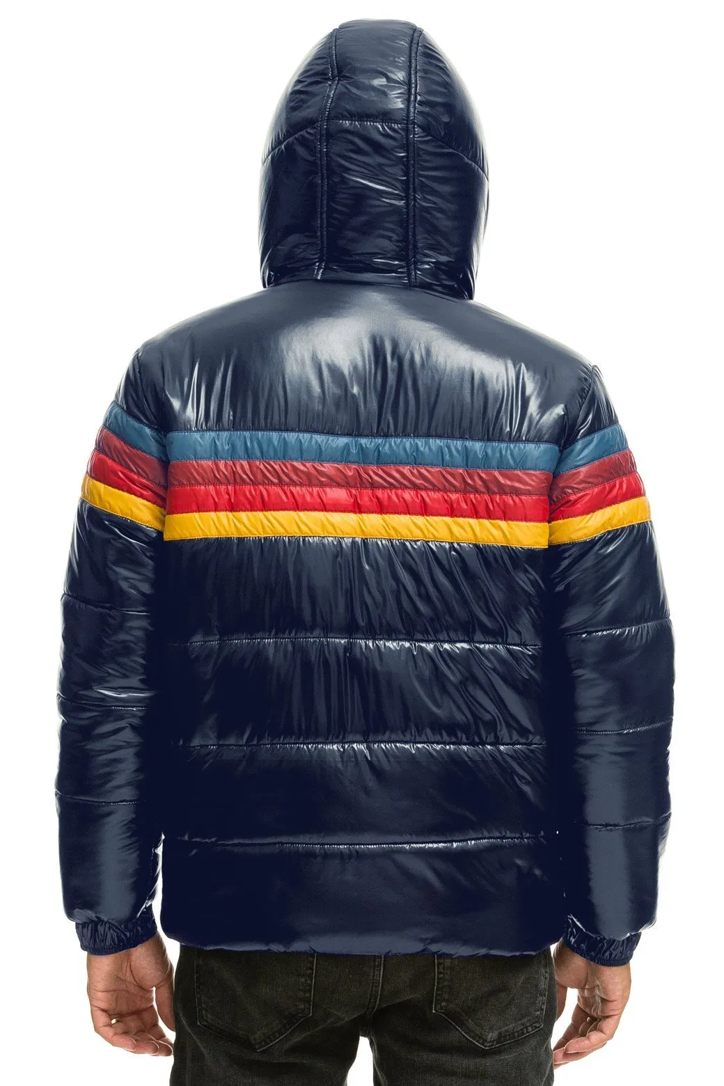 4 STRIPE LUXE TREKKER JACKET - GLOSSY NAVY