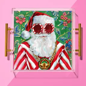 Acrylic Holiday Santa Serving Tray