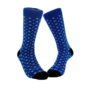 Blue Hashtag Patterned Socks from the Sock Panda