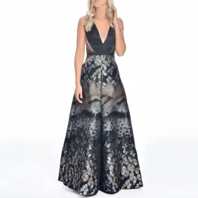 Bronze Butterfly Brocade Gown