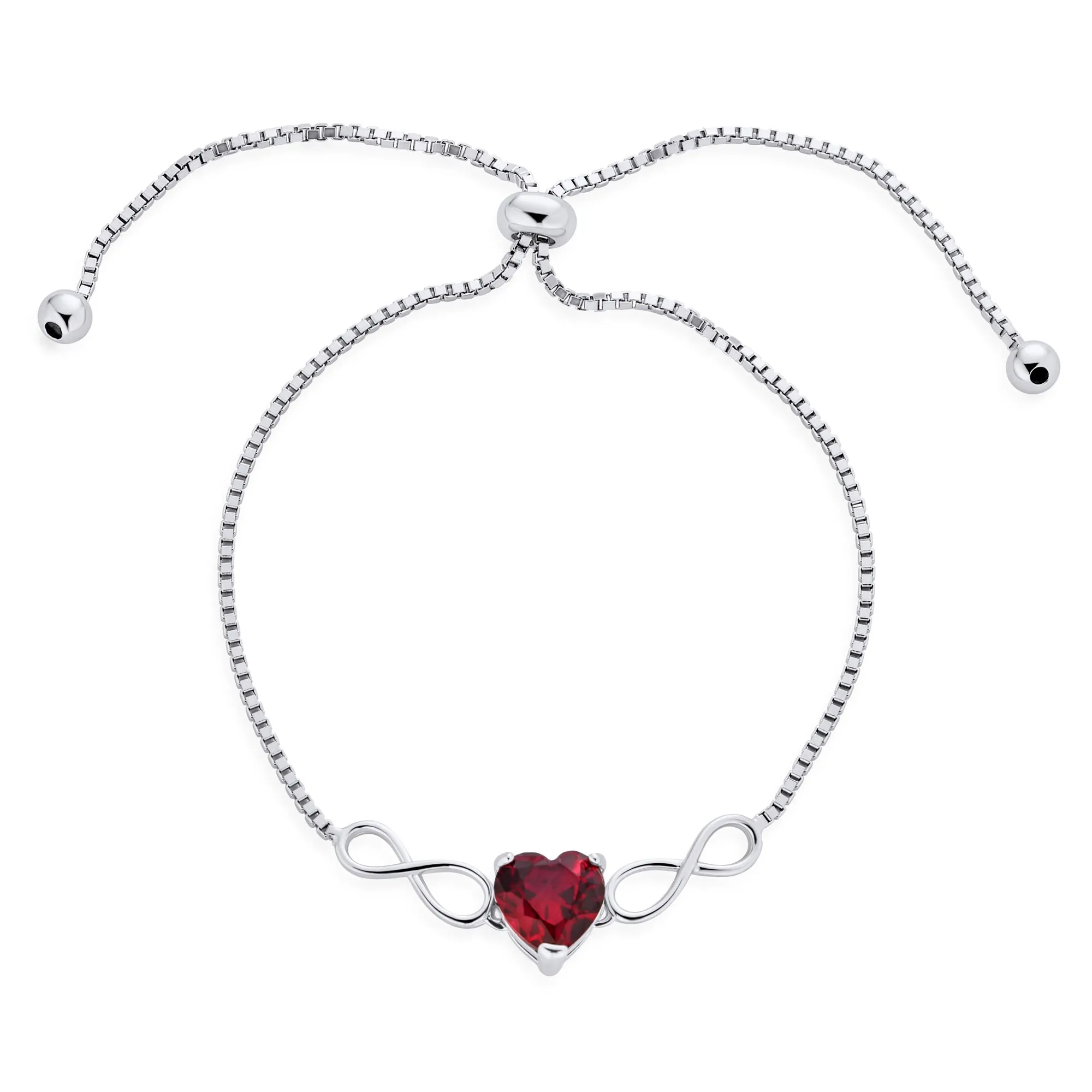 Butterfly Infinity Symbol Heart Bolo Bracelet .925 Sterling Silver