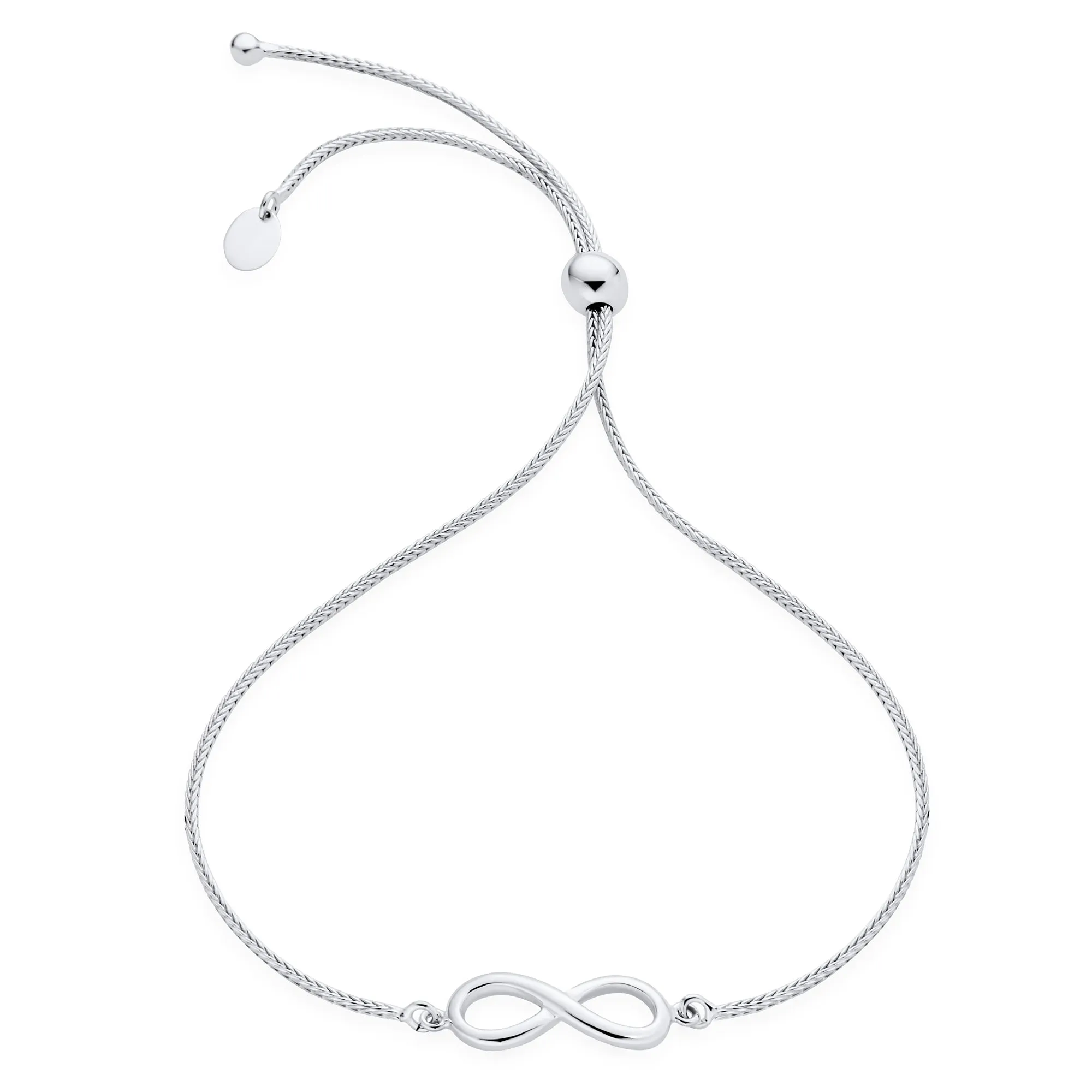 Butterfly Infinity Symbol Heart Bolo Bracelet .925 Sterling Silver