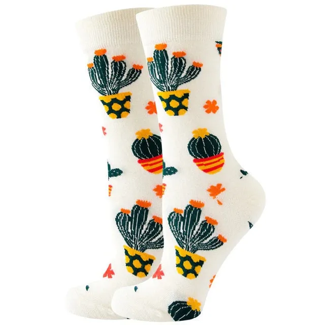 Cactus Pattern Socks