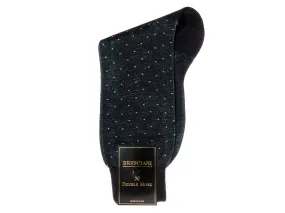 Calf Length Cotton Socks Navy with Light Blue Spots