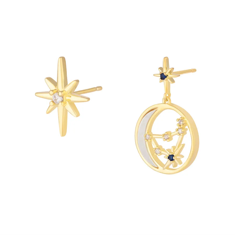 Constellation Pearl Gold Earrings