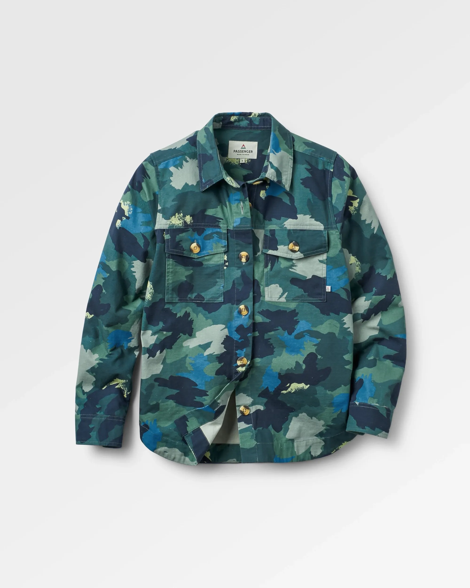 Coral Organic Cotton LS Shirt - Alpine Camo Rain Forest