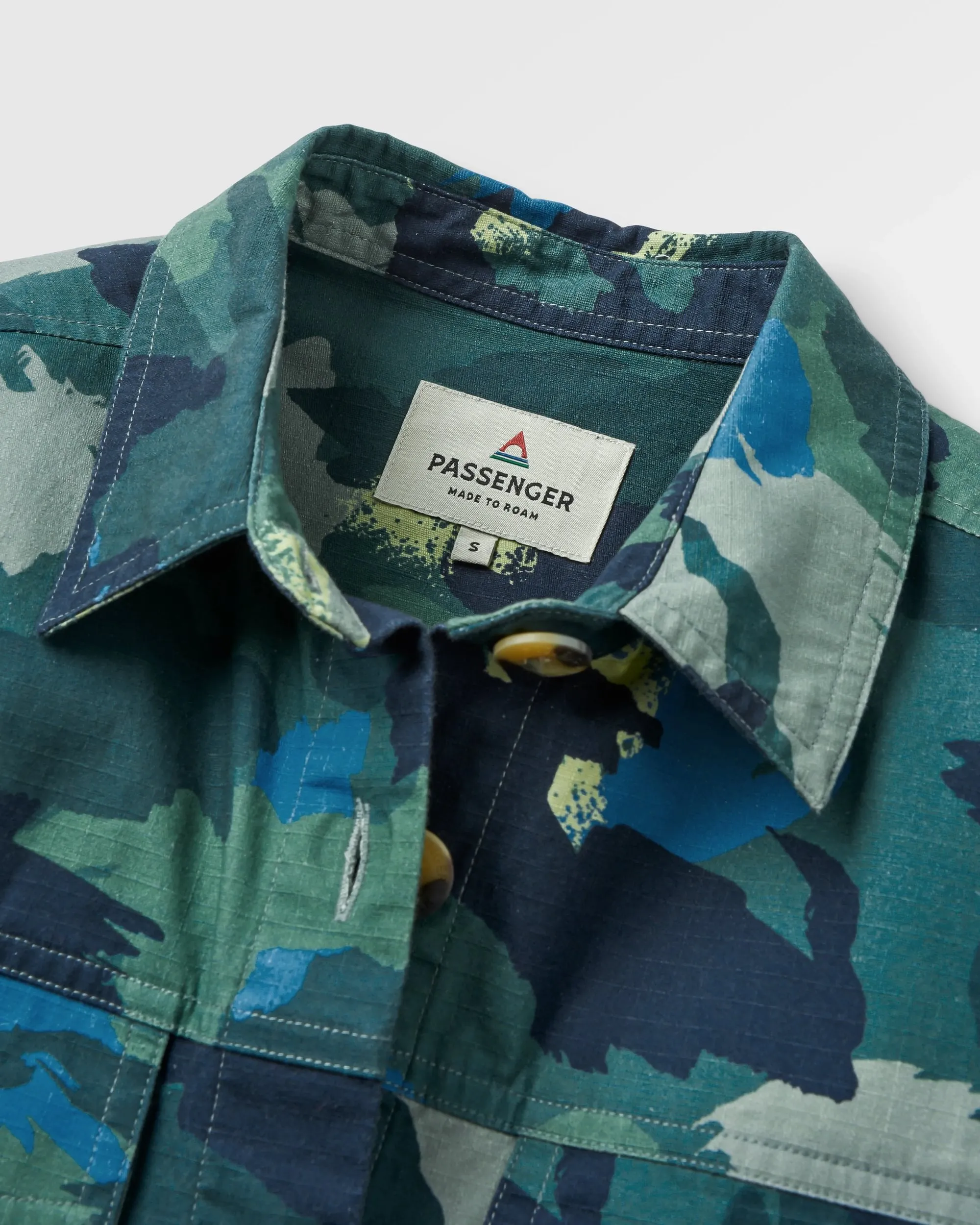 Coral Organic Cotton LS Shirt - Alpine Camo Rain Forest