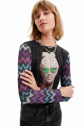 DESIGUAL DIGITAL ARTY LONG SLEEVE T-SHIRT