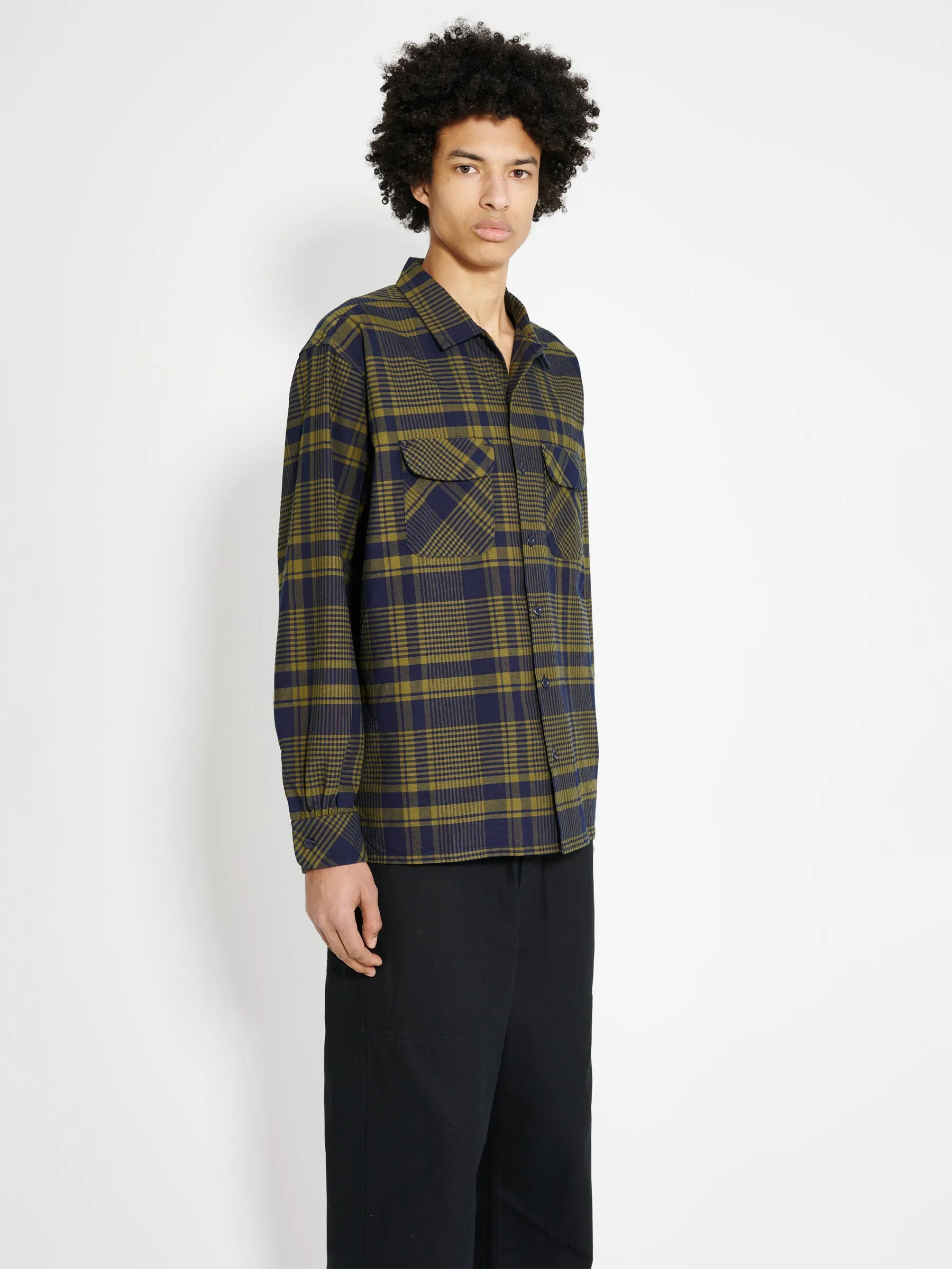 Engineered Garments Classic Shirt Navy / Olive Cotton Plaid