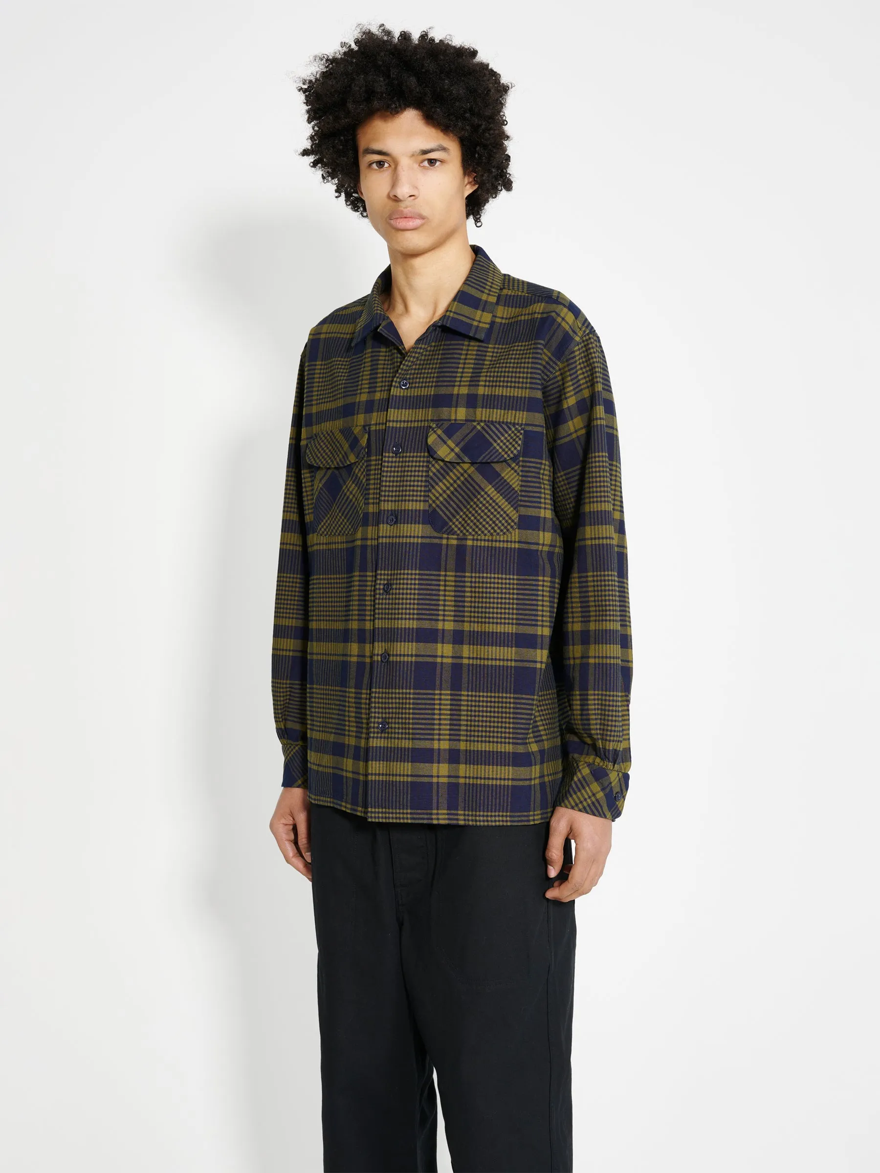 Engineered Garments Classic Shirt Navy / Olive Cotton Plaid