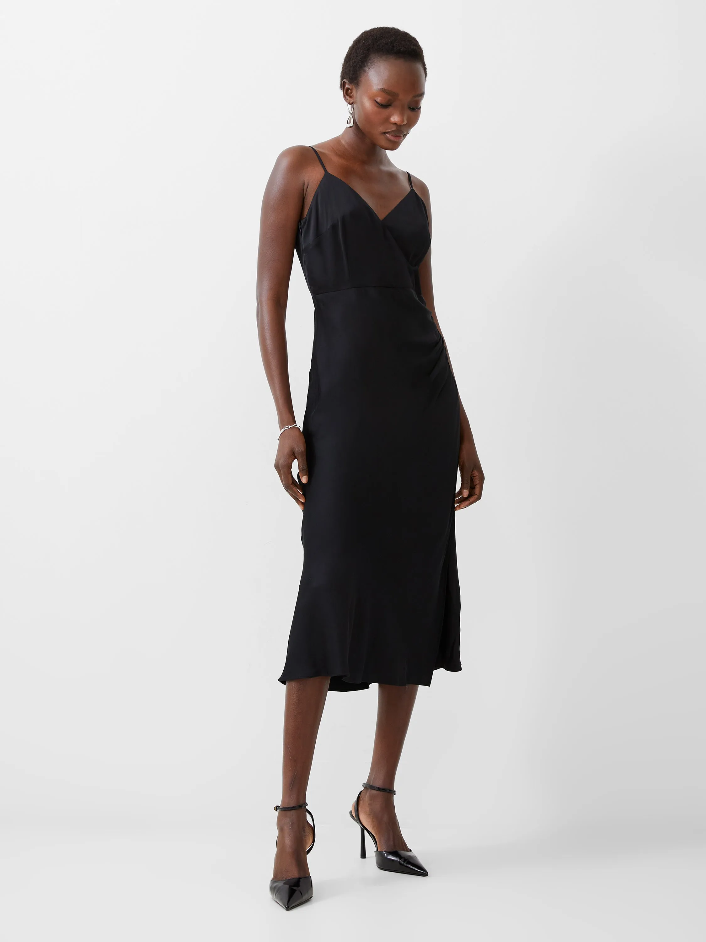 Ennis Eco Satin Slip Midi Dress