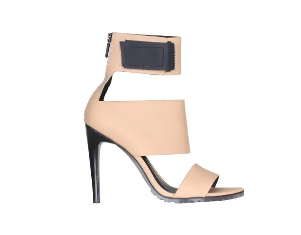 Evie Leather Shoes - Nude and Black