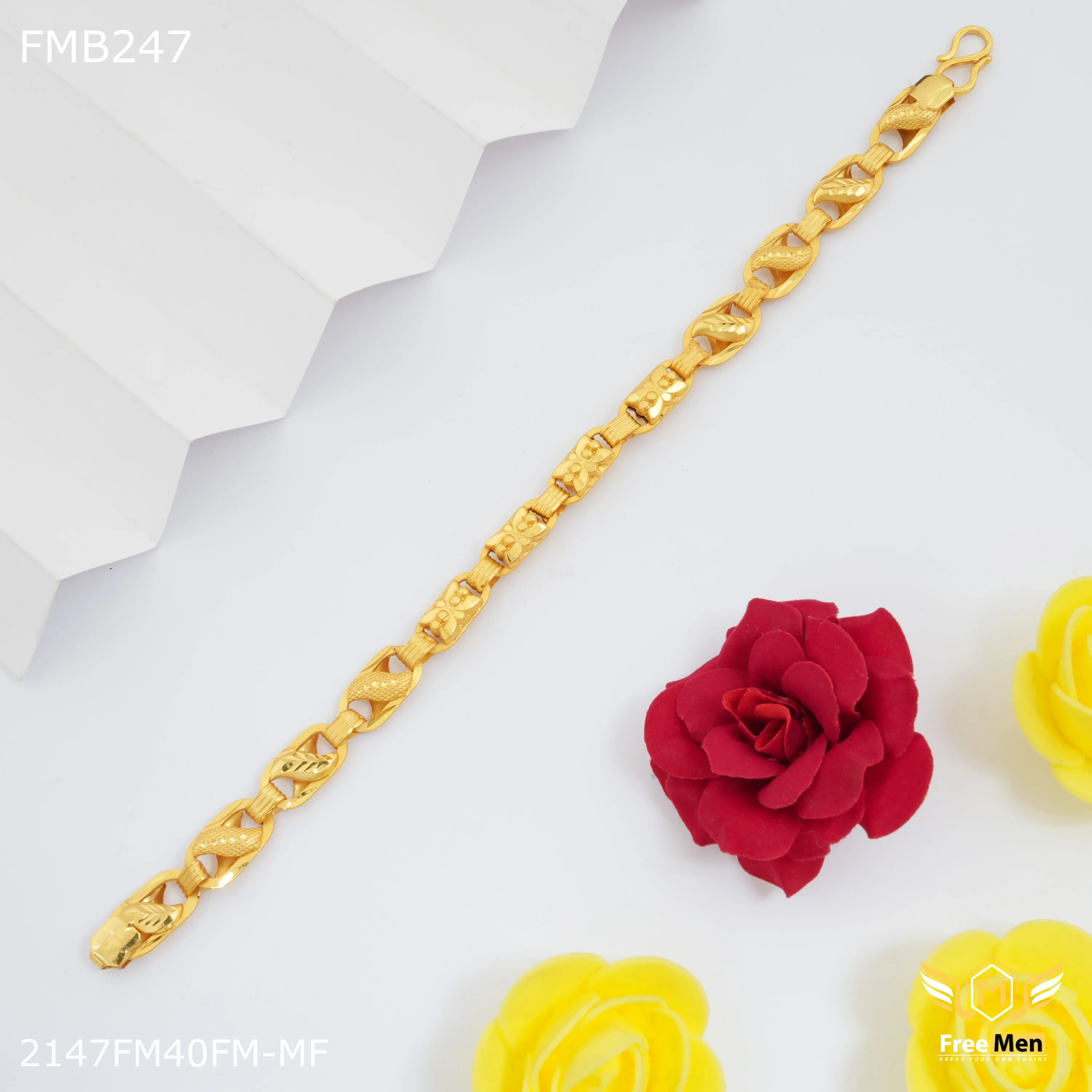 Freemen Butterfly One Line goldne Bracelet For Men - FMB247