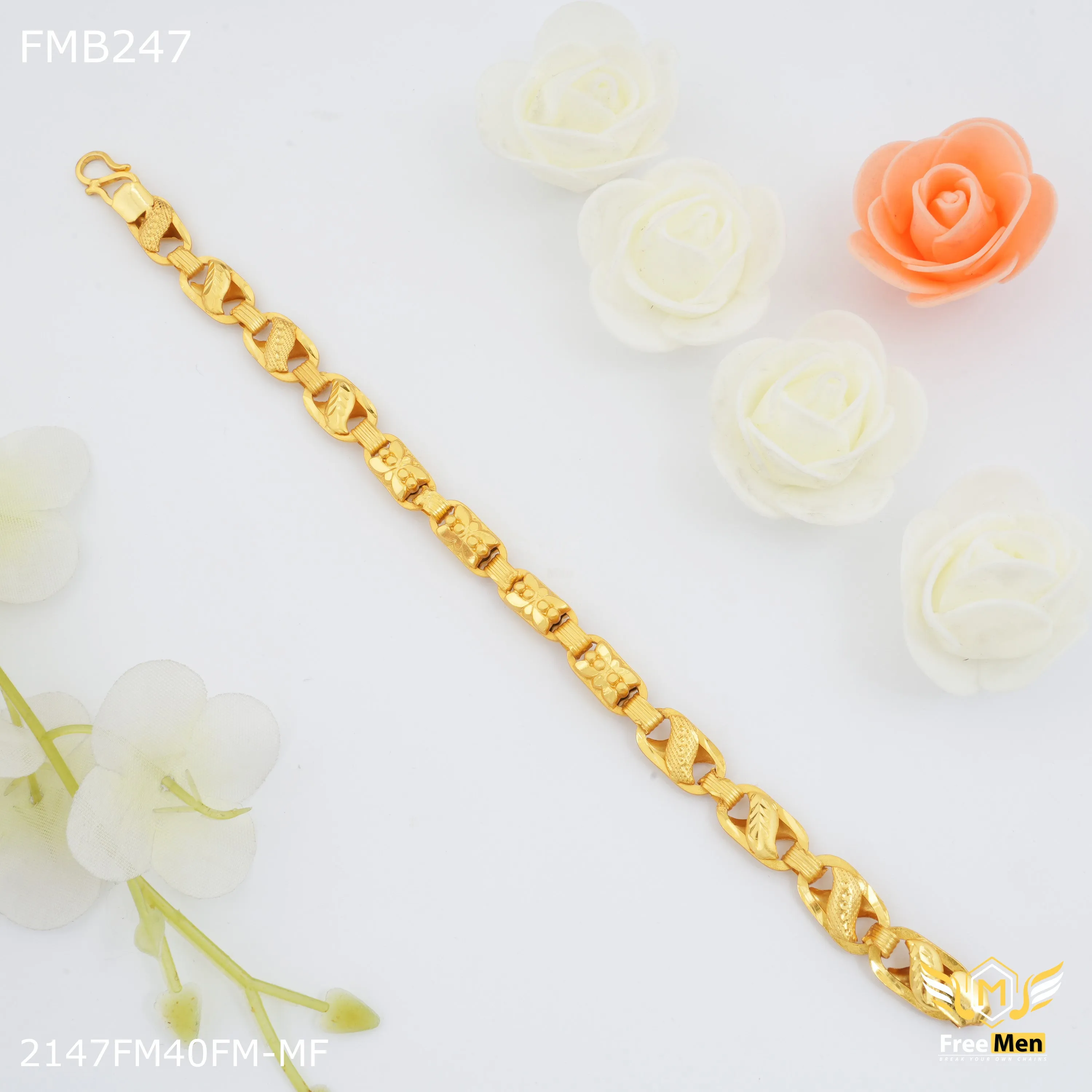 Freemen Butterfly One Line goldne Bracelet For Men - FMB247