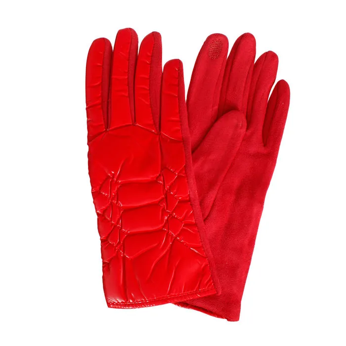 Gloves Red Puffer Winter Gloves for Women