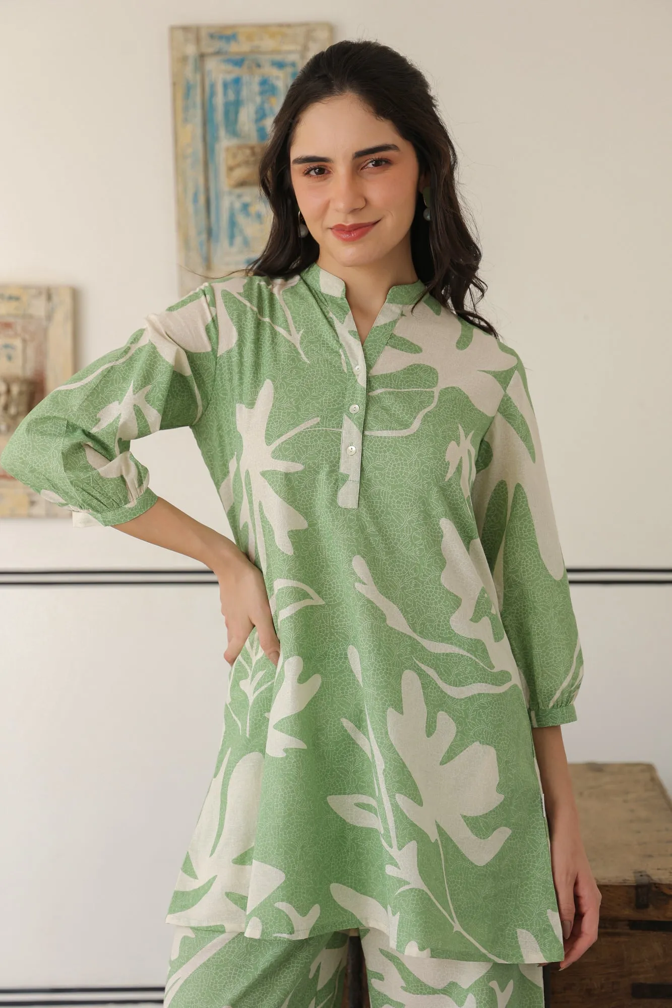 Green Serenity Cotton Co-ord Set