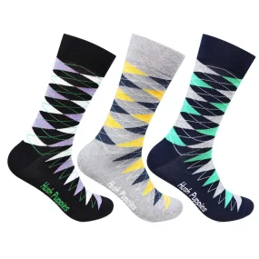 Hush Puppies Men's Multicolored Crew Socks -  Pack of 3