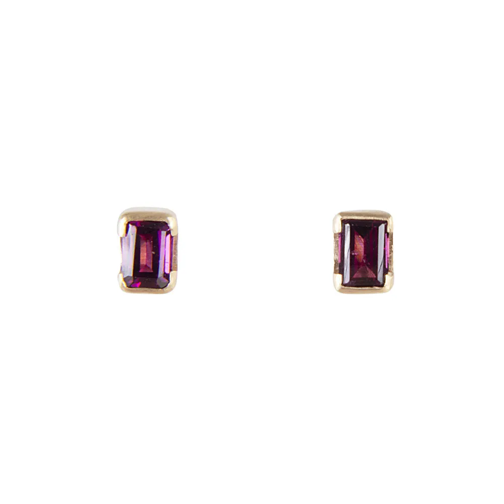 JANUARY BIRTHSTONE STUDS - RHODOLITE