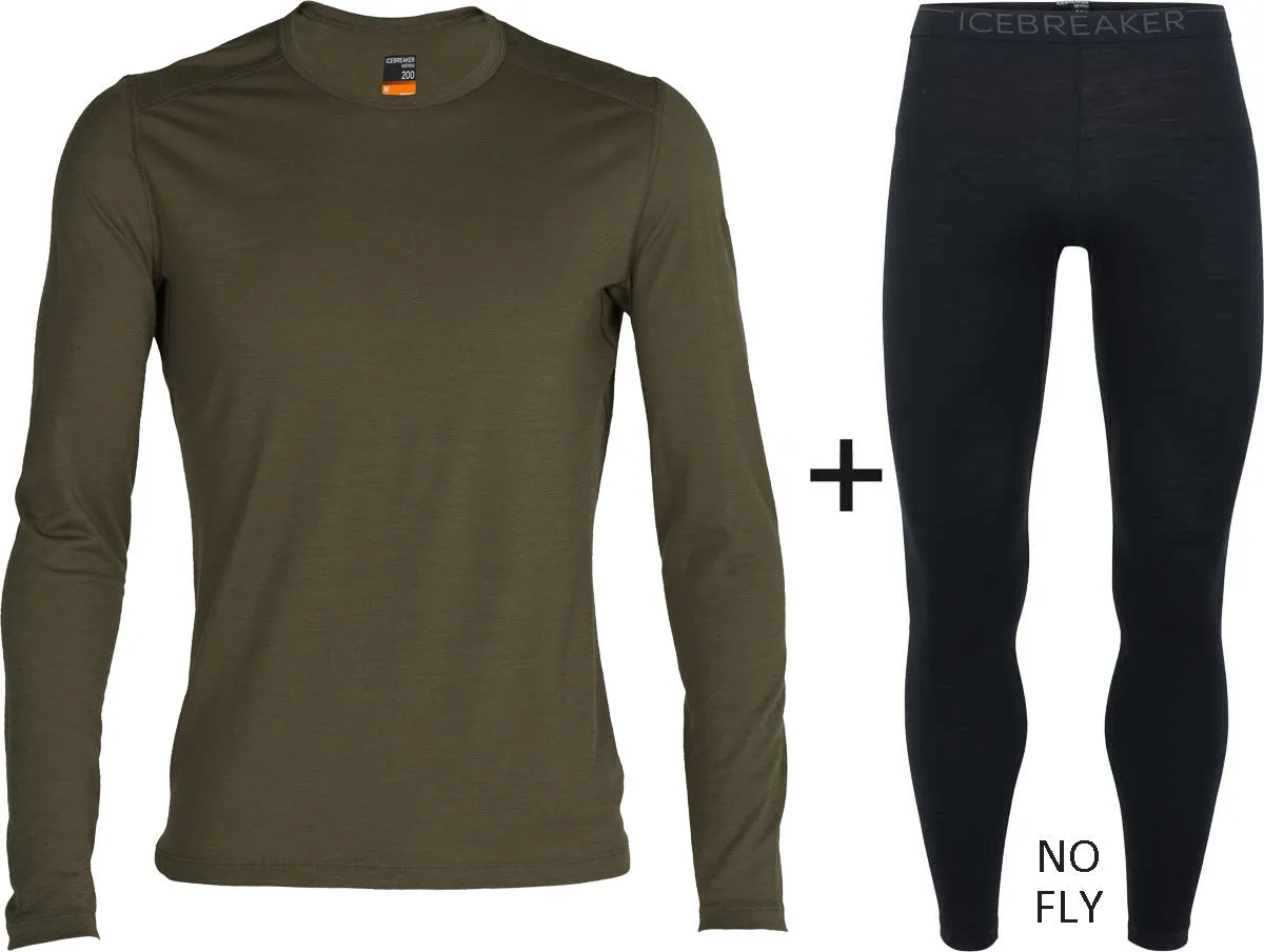 Men's Icebreaker Merino 200 Oasis Crew Base Layer COMBO