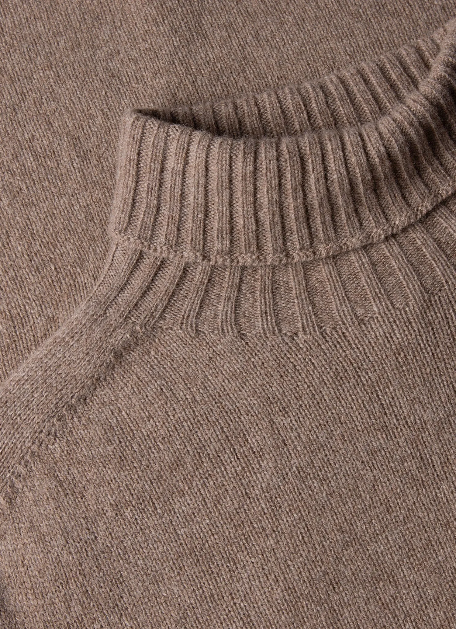 Men's Lambswool Roll Neck in Sandstone