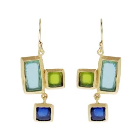 Michael Vincent Michaud Side By Side Mosaic Dangle Earrings