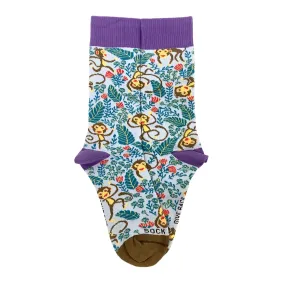 Monkey Playing Socks from the Sock Panda (Adult Small -  Shoe Sizes 2-5)