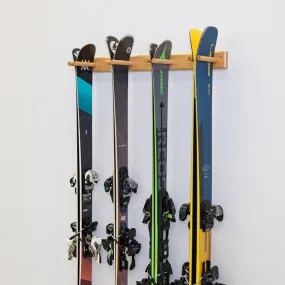 Snowbird Ski Storage Wood Rack | Holds 4 Pairs of Skis