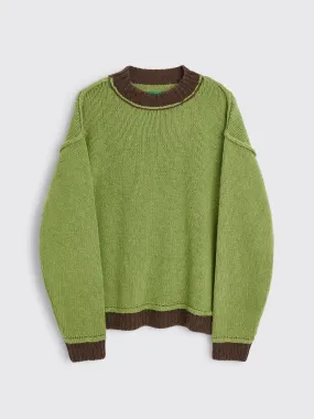 TRS BIEN everywear Inside Out Sweater Wool Green Brown