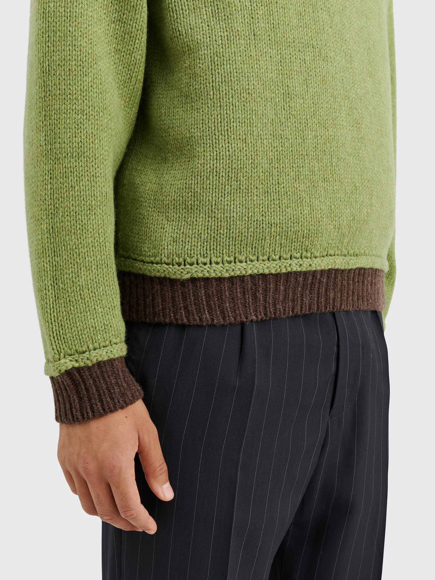 TRS BIEN everywear Inside Out Sweater Wool Green Brown