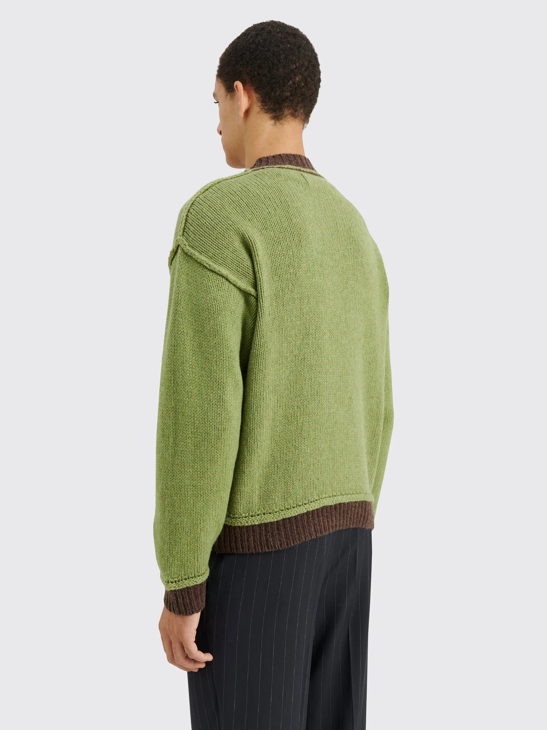 TRS BIEN everywear Inside Out Sweater Wool Green Brown