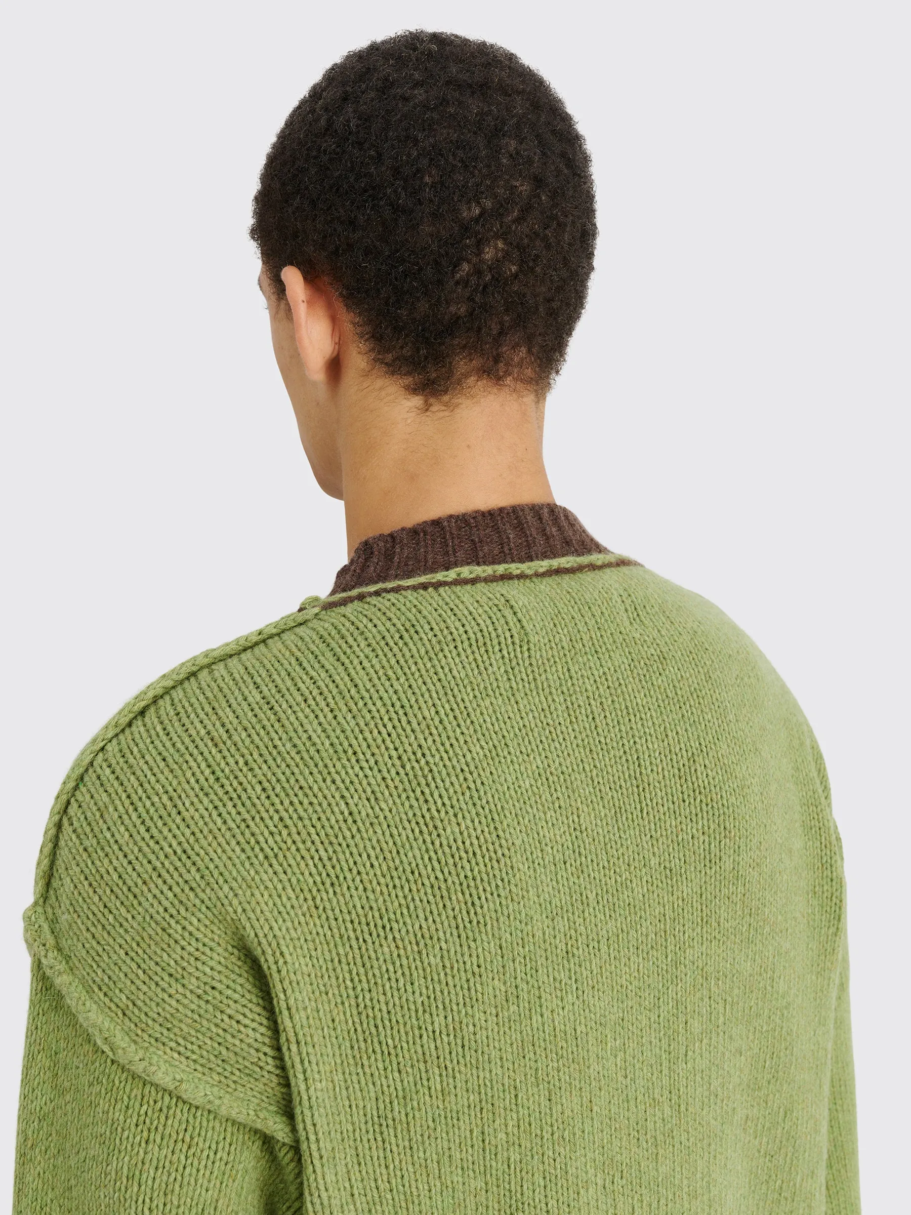 TRS BIEN everywear Inside Out Sweater Wool Green Brown