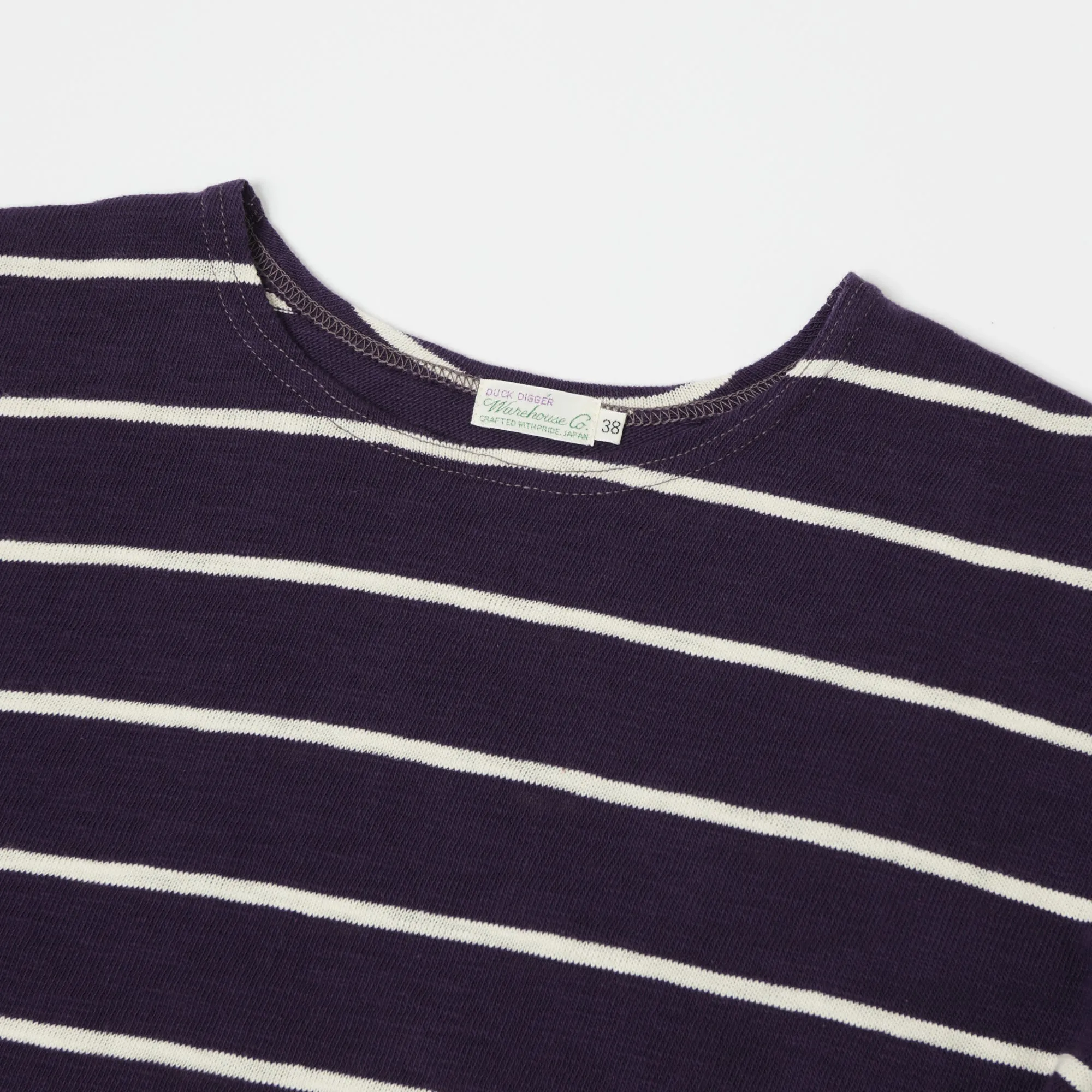 Warehouse & Co 4088 L/S Stripe Tee - Navy/Off White